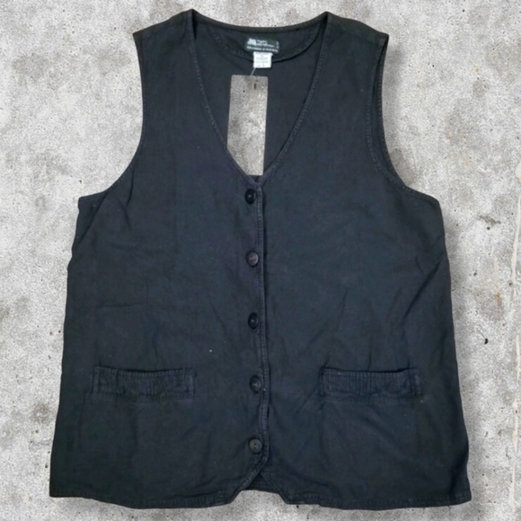 Magic Mountain Trading Co Jackets & Blazers - Vintage Magic Mountain Women's Button Up 100% Cotton Vest Y2K